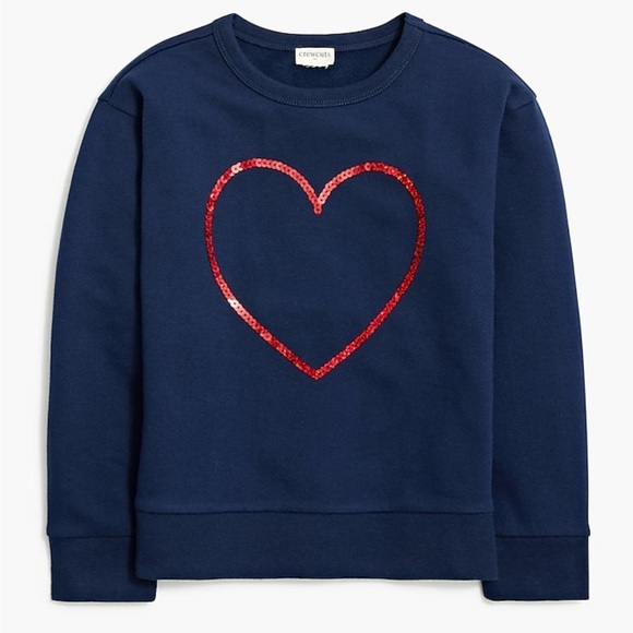 J crew Girls' sequin heart sweatshirt - Picture 1 of 3